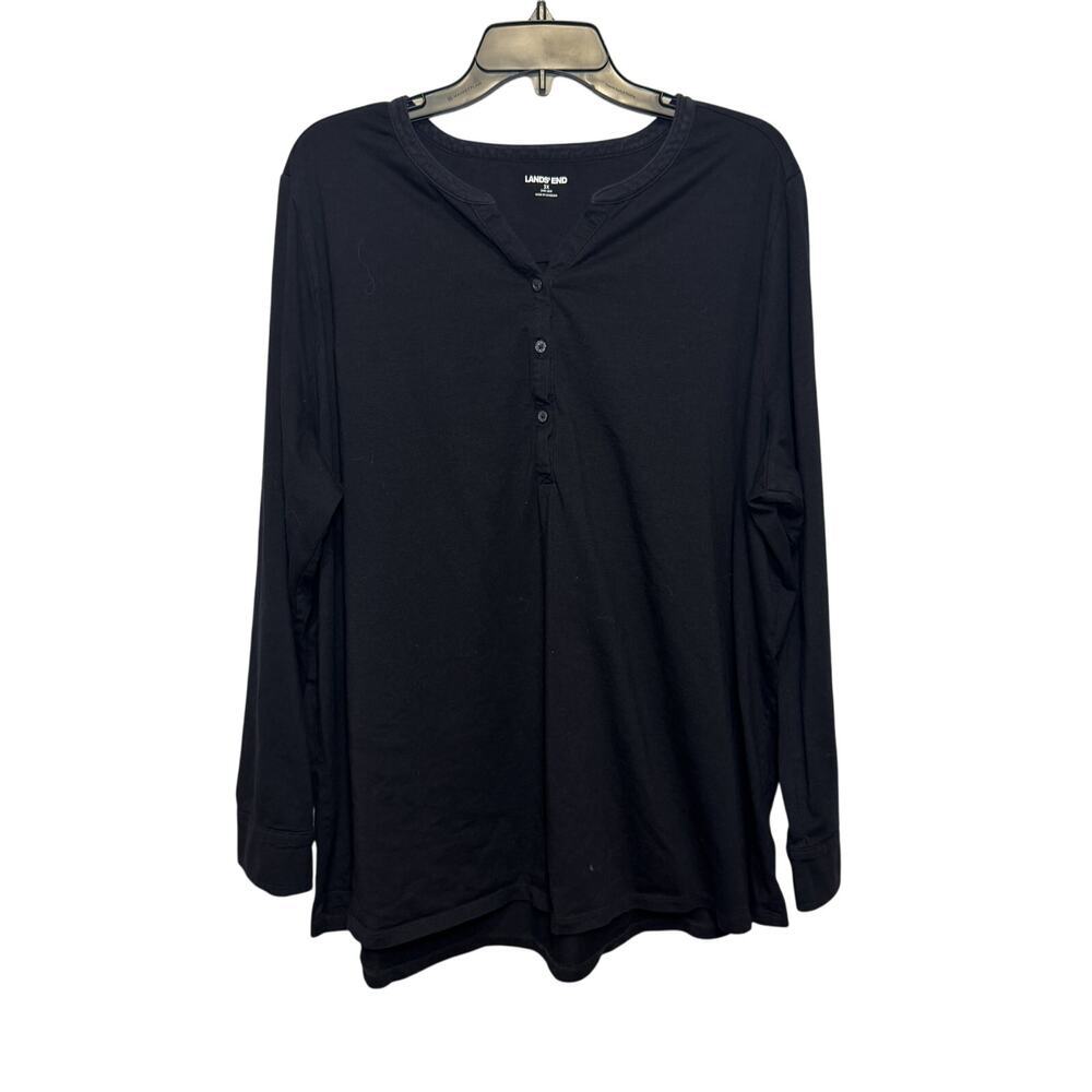 Lands' End Women's Black Long-Sleeve Shirt Size 3X (24W-26W)‎